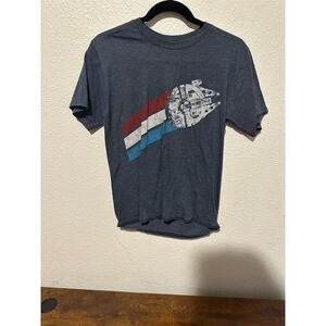 Disney Star Wars Millennium Falcon Graphic T-Shirt Blue Unisex Size S